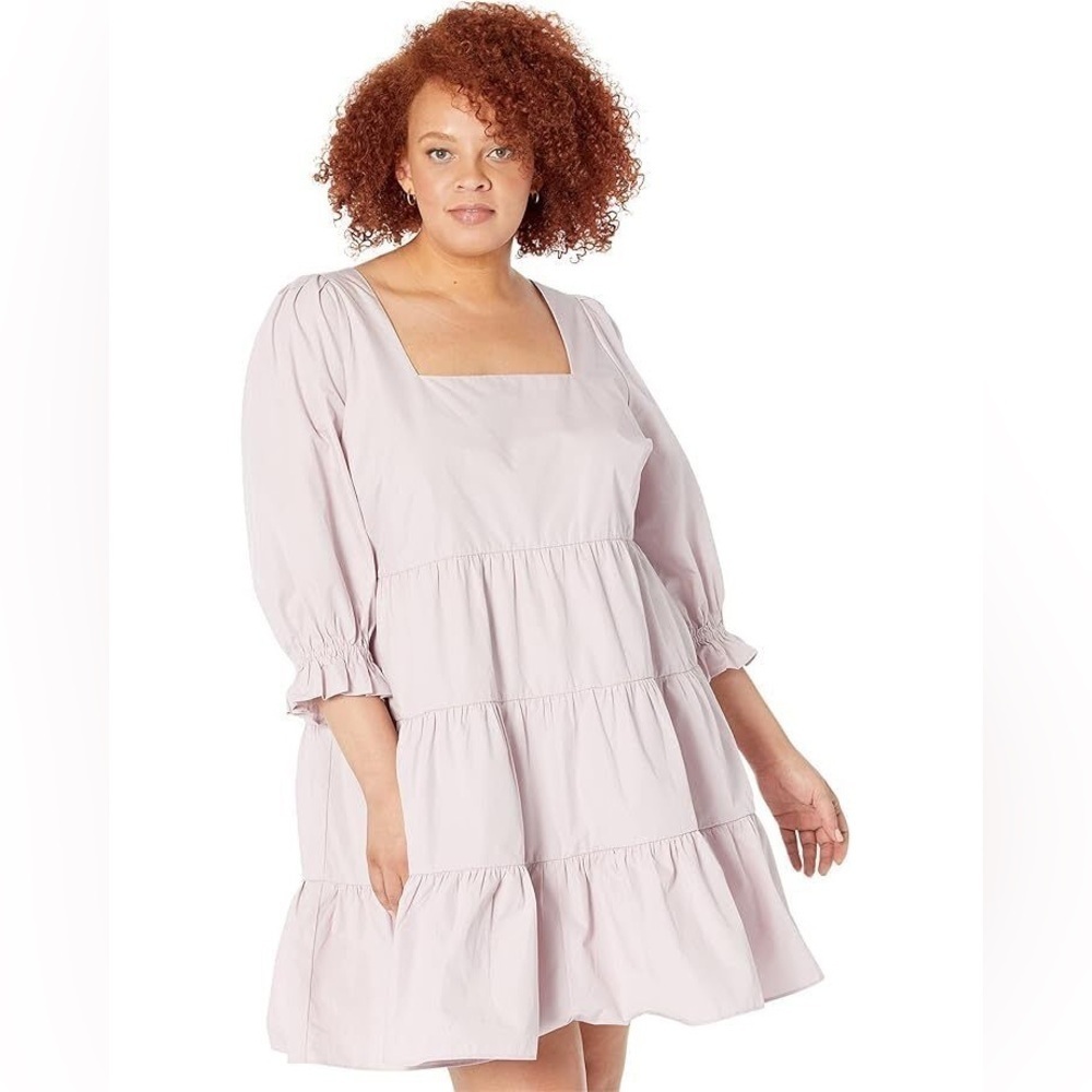 Madewell Blush Long Sleeve Tiered Dress